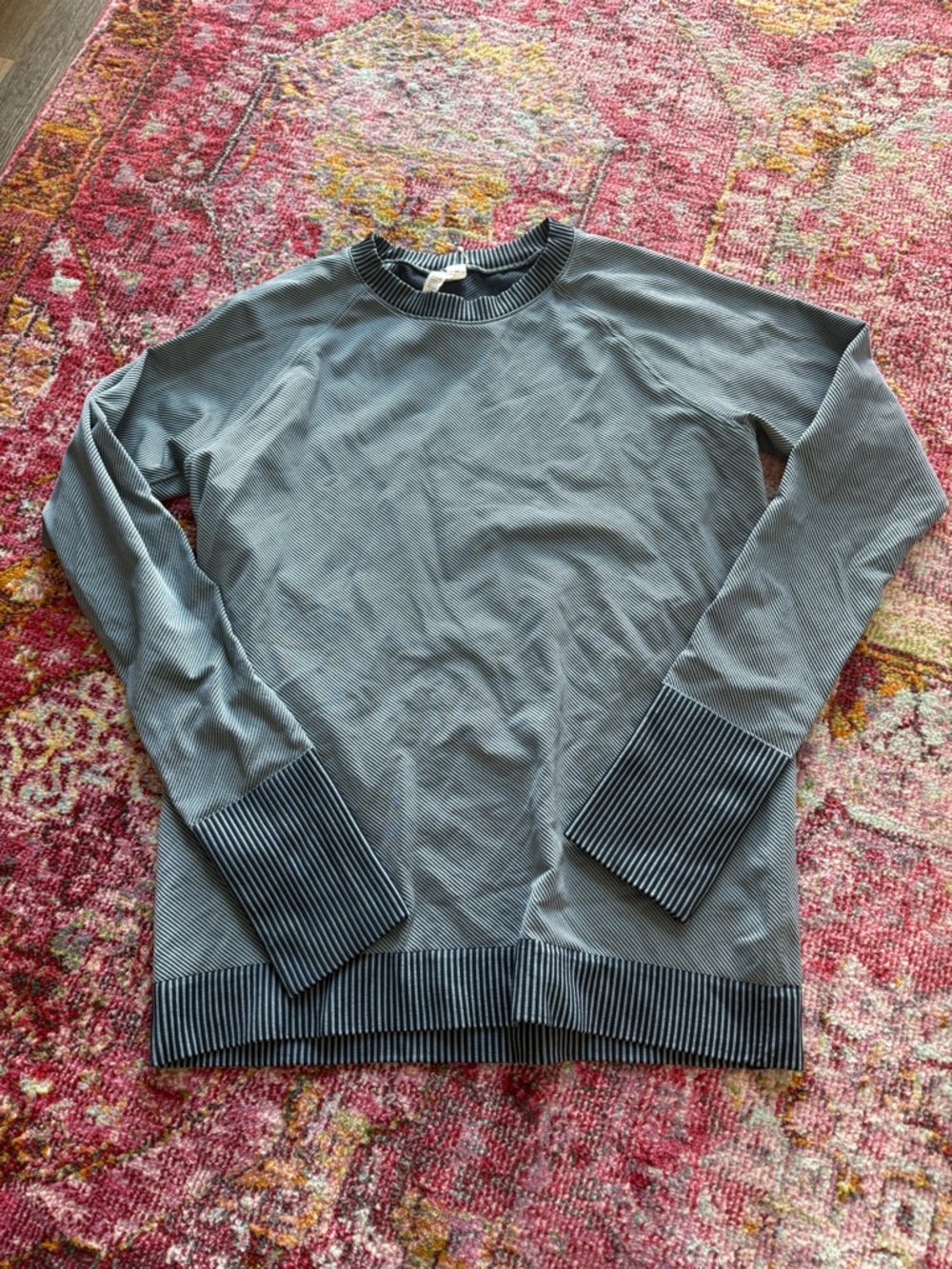 lululemon athletica Eomens Striped-Trim Crewneck Thermal - Blue
